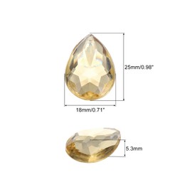 MECCANIXITY 20PCS Flat Back Acrylic Teardrop Gems 18x25mm Artificial Rhinestones for DIY Crafts Bead Wedding Party Face Painting Jewelry Making Light Brown