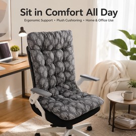 Ergonomic Seat Cushion with Back Support for Sitting – Memory Foam Comfort Pad for Office, Car & Home Chairs