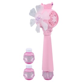 Musical Light Up Bubble Blower Innovative Hexagram Shape Princess Electric Handheld Bubble Blower Wand for Kids Gifts