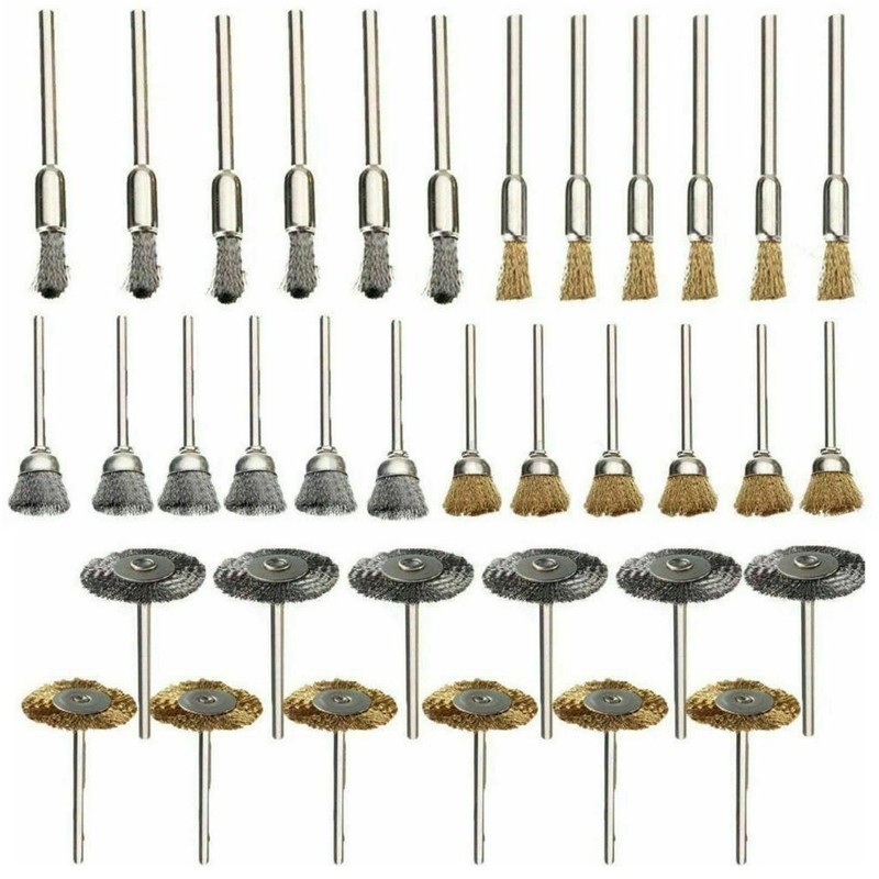 36Pcs Wire Wheel Brush Set Stainless Steel Brushes Kit for