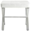 Pemberly Row Modern/Contemporary Vanity Bench White/Chrome