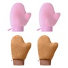 2 Pack Self Tanning Mitt Applicator with Anti-Slip Wrist,Velvet Double-Sided