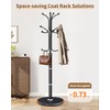 Modern Coat Rack Stand, Metal Freestanding Coat Rack with Natural