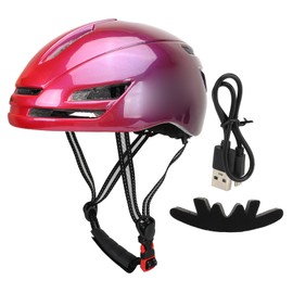 Smart Bike Helmet with Tail Lights Riding Helmet Adjustable Ultra Light Riding Helmet for Cycling Riding Traveling Red
