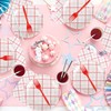 BORAENDEY 200PCS Red and White Plaid Party Supplies Serve 50,