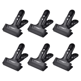 UTEBIT Photography Clips, Large, Strong 6-Piece Set, Shooting Clips, Clamp with Rubber, Anti-Slip, Compatible with Photo Stands, Strong Clips, Metal Photography Equipment, Photography Cloth Holder, Small, Background Clamp, Lighting Equipment, Background 