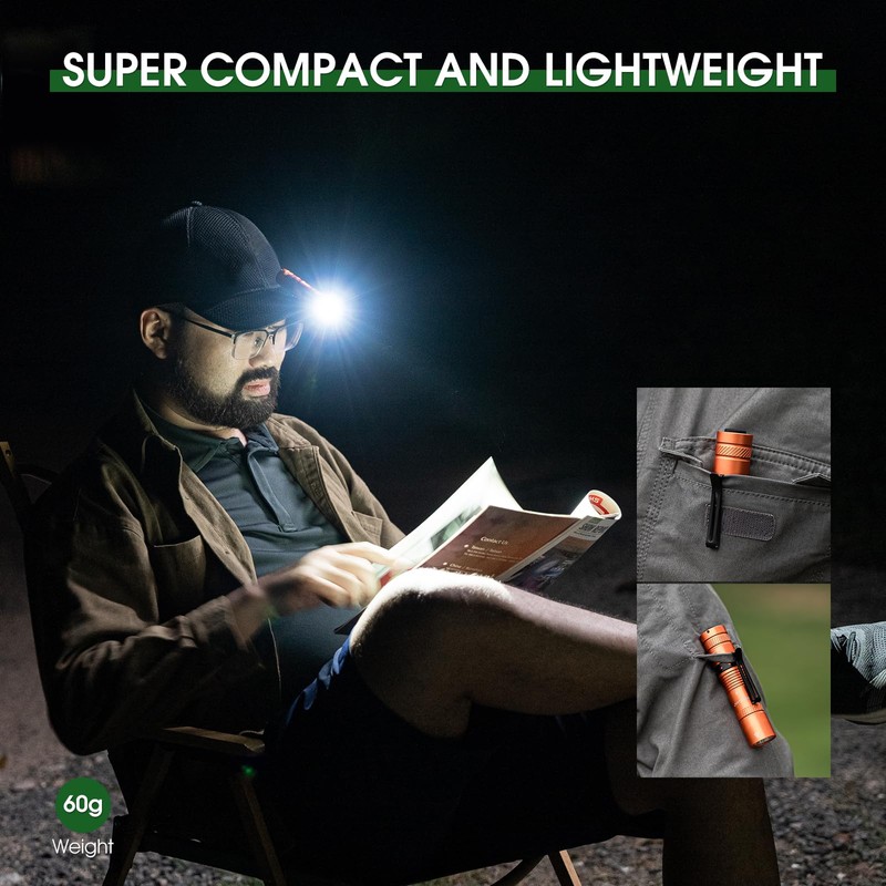 Rechargeable Flashlights 1200 Lumens EDC Flashlight, AA Pocket Flashlight High