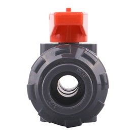 DERNORD 2 Pack PVC True Union Ball Valve with Full Port, EPDM O-Rings, and Reversible PTFE Seats,Rated at 200 PSI (1/2 inch Socket)