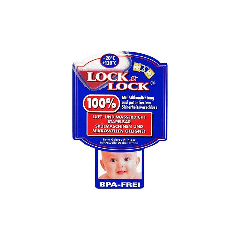 Lock&Lock HPL807 Vorratsdose 470ml - Luft und Wasserdicht - rechteckig