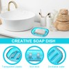 Self-Draining Soap Dish, Pack of 2 Soap Dish Sink, Plastic