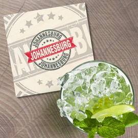 Unbranded Johannesburg Grunge Travel 4'' X 4'' Square Wooden Coaster