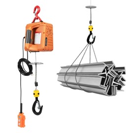 Kathring 200kg/440lbs Electric Hoist Winch, 3-in-1 Portable Crane 62ft Lift Electric Hoist Winch with Remote Control for Lifting Small Engines, Bicycles, Groceries