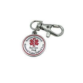Service Dog Tag Double Sided Red Medical Alert Symbol Medal for Small Dogs Use for Collars Harness Vest Easy to Switch Pet ID