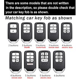 ontto Key Case with Bling Keychain Fit for Honda Key Remote for Civic Accord Pilot CRV HRV CRZ Fit Odyssey JED Crosstour Ridgeline Crider Spirior,Handmade Leather Key Fob Shell Case,Pink