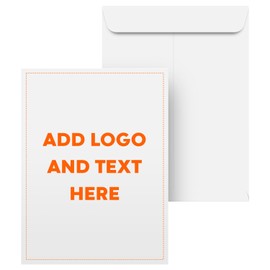 Customize Your 10" x 13" Catalog Envelopes - Upload Your Full Color Logo and Return Address – Custom Professionally Printed Bright White Wove Envelopes – Thick and Sturdy (100)
