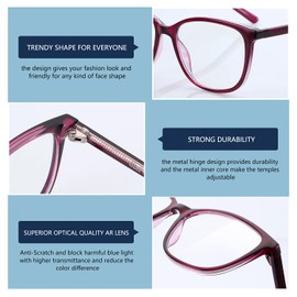 BLUEMOKY Blue Light Blocking Glasses for Women-2 Pack Computer Eyeglasses, Anti EyeStrain/Glare