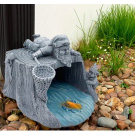 Teaeeno Gnome Gutter Downspout Extension Decorative,Animal Rain Downspout Diverter,3''x4'' Downspout Extender Diverter Splash Block Sculpture Outdoor Decor,Funny Gutter for Garden,Terrace,Lawn,Yard