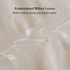BISELINA French Linen Duvet Cover Set 3pcs Embroidered Willow Leaf