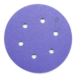 Benchmark Abrasives 6" Premium Ceramic 6 Holes Film Backed Hook and Loop Discs for Sanding of Metals Non-Ferrous Metals Wood Plastic Fiberglass (Pack of 50) - 1200 Grit