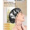 mikimini Large Shower Cap for Women Long Hair, Black and