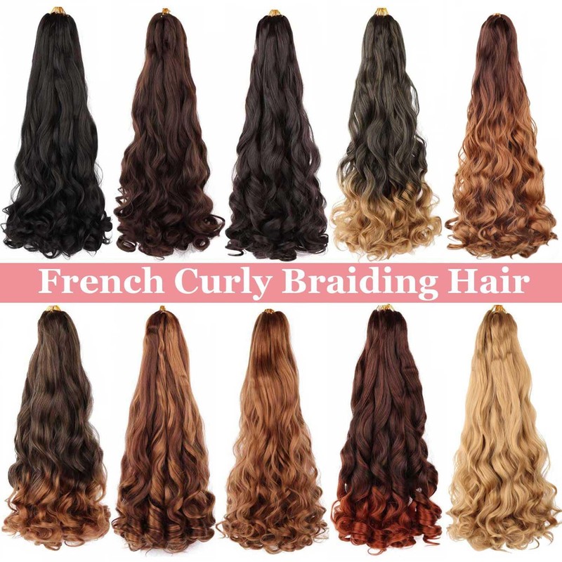 French Braiding Hair 24Inch Loose Wavy 8 Packs Wavy Curl
