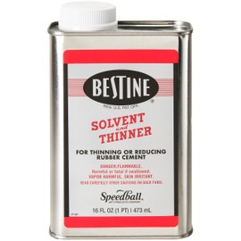 Bestine Solvent and Thinner for Rubber Cement – Cleans Ink, Adhesive and Parts, 16 Ounce Can