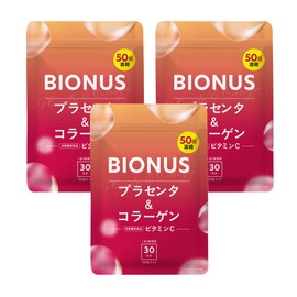 ビオナス プラセンタ 50倍濃縮 510,000mg[アスタキサンチン ビタミンc セラミド コラーゲン プロテオグリカン エラスチン] 60粒×3袋 90日分…
