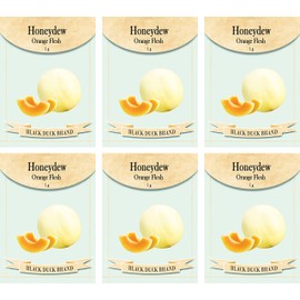 Set of 6 Vegetable Seed Packs - Create a Deluxe Garden - All Seeds are Heirloom - 100% Non-GMO (Melon Seeds Honeydew Orange Flesh)