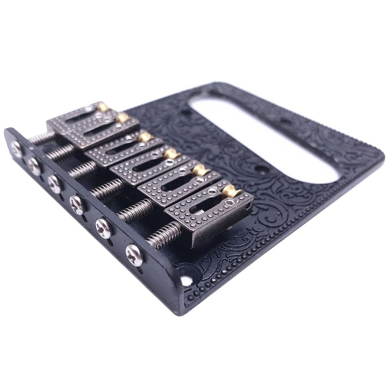 Jiayouy Carved Roller Telecaster Bridge 6 String Saddle Bridge Plate