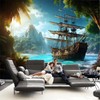 FENDROM Nautical Tapestry Decor Ghost Sailboat Wall Art Aesthetics Pirate