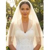 HEREAD Pearl Bride Wedding Veil Short Elbow Length 2 Tier