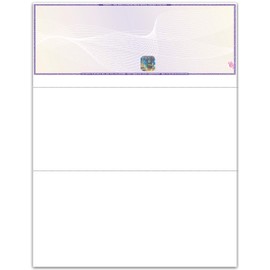 EZ Checks Premium High Security Check Paper with Hologram & 20 Security Features | 500 Sheets (Purple/Yellow, Check at Top)