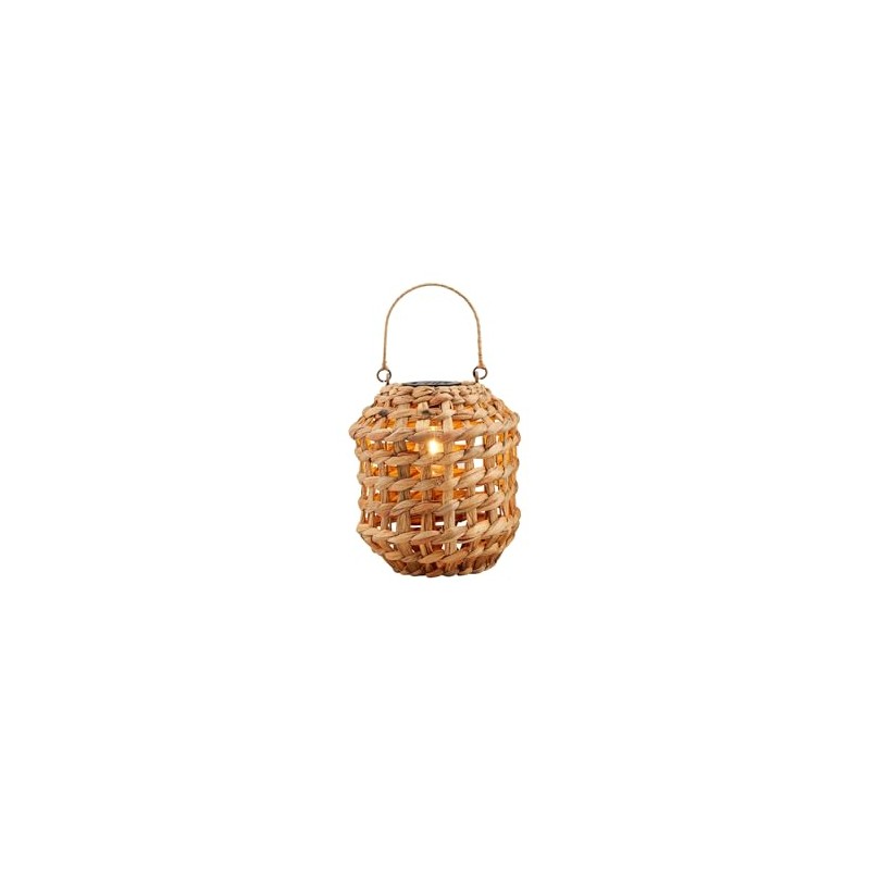 Mud Pie Small Mini Woven Battery Lantern; 8" X 7"