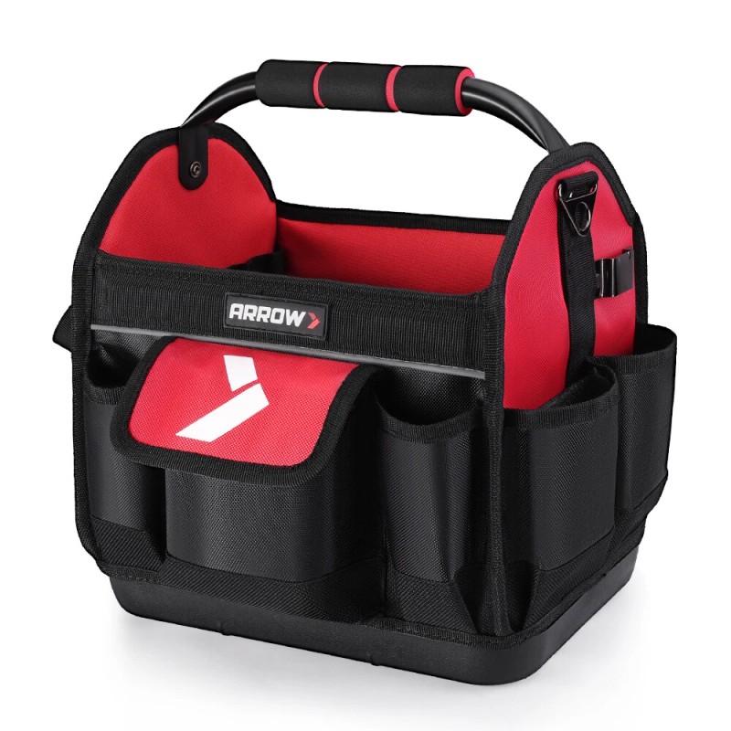 ARROW 12" Tool Tote Hard Base Electrician Tool Bag Open