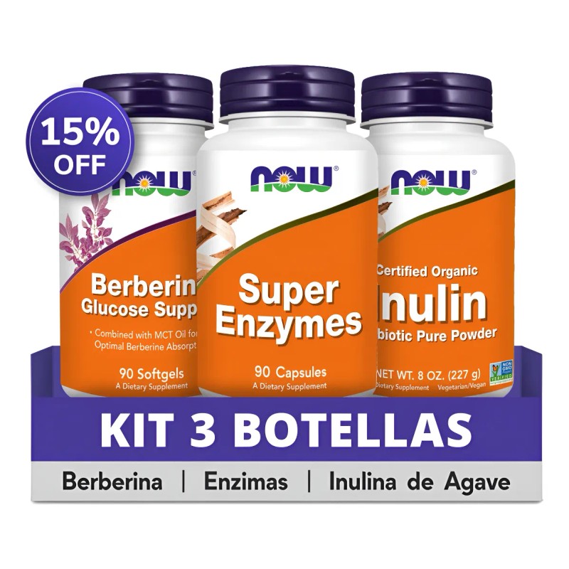 Kit Now | Enzimas Digestivas + Berberina + Inulina De