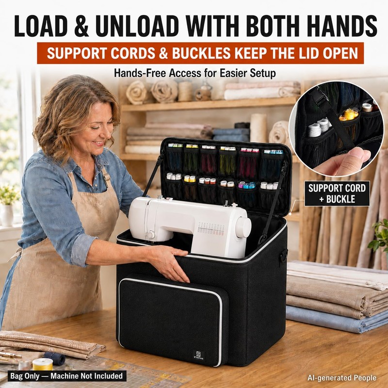 Steadtep 2-in-1 Sewing Machine Case for SINGER, for Brother, for