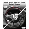 Belinous Leather Steering Wheel Cover Lace Up, Hand-Stitch on Wrap,