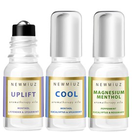 New Miuz Menthol Aromatherapy Blend Roll On Pack of 3 - Perfect Selfcare Gift for Birthday Christmas or Stocking Stuffers