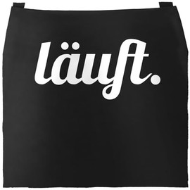 MoonWorks Robust BBQ Apron for Kitchen and Chef with German Text Läuft Black One Size, Running black