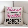 Swono Blessed by God Spoiled by My Husband Cotton Burlap