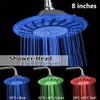 LED Shower Head 8 inch, Auto Color Changing LED Shower