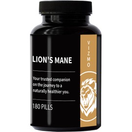 Lions Mane 180 Capsules - High Dose 5:1 Lion Mane Extract (Hericium Erinaceus) 500 mg - For Brain Performance, Focus & Nervous System - Vegan, No Additives, Supports Heart, Immune System & Vitality