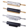 JEmarble Rolling Pin-Wooden Handles(White)(Premium Quality) Polished Surface 18-inch(10"Barrel) Genuine Stone