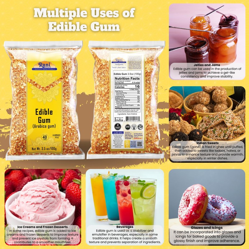 Rani Edible Gum Whole (Arabica Gum) 3.5oz (100g) ~ All