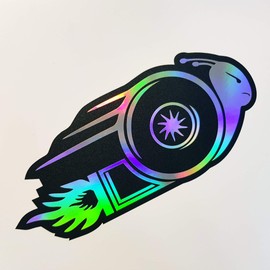 folien-zentrum Turbo Snail 16 x 7 cm Car Sticker Oilslick Black Car Sticker Colour Changing Rainbow Flip Flop Hologram Metallic Effect JDM Tuning Sticker Decal Fun (1)
