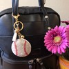 Popfizzy Bling Baseball Keychain for Women and Girls, Rhinestone Baseball