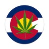 2X Sticker Set - Colorado Flag Pot Leaf - for