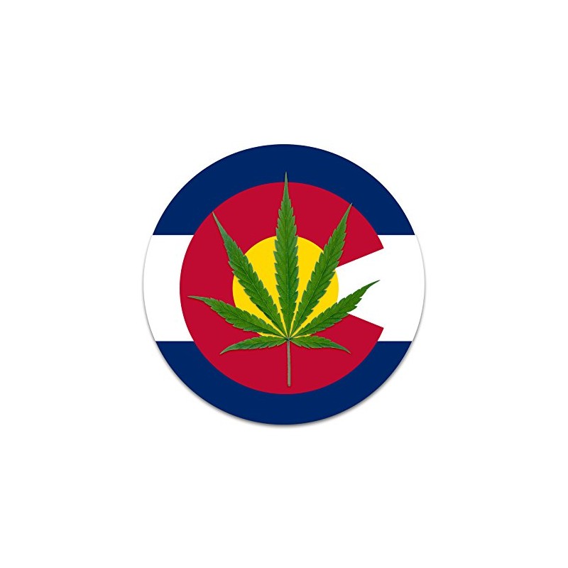 2X Sticker Set - Colorado Flag Pot Leaf - for