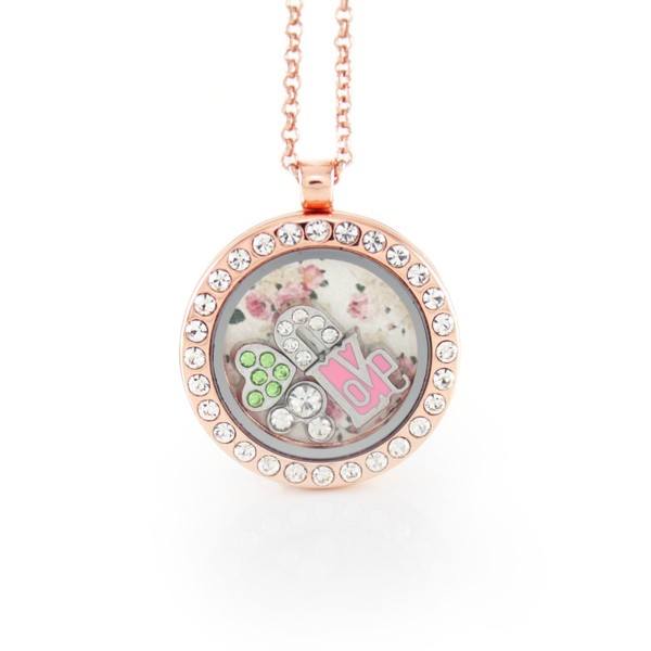 BG247 Floating Adjustable Locket Necklace with Choice of 6 Mini