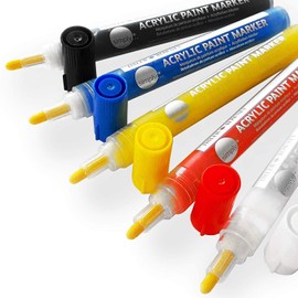 Daler Rowney - Simply Acrylic Paint Markers - 2mm - Assorted Pack of 5